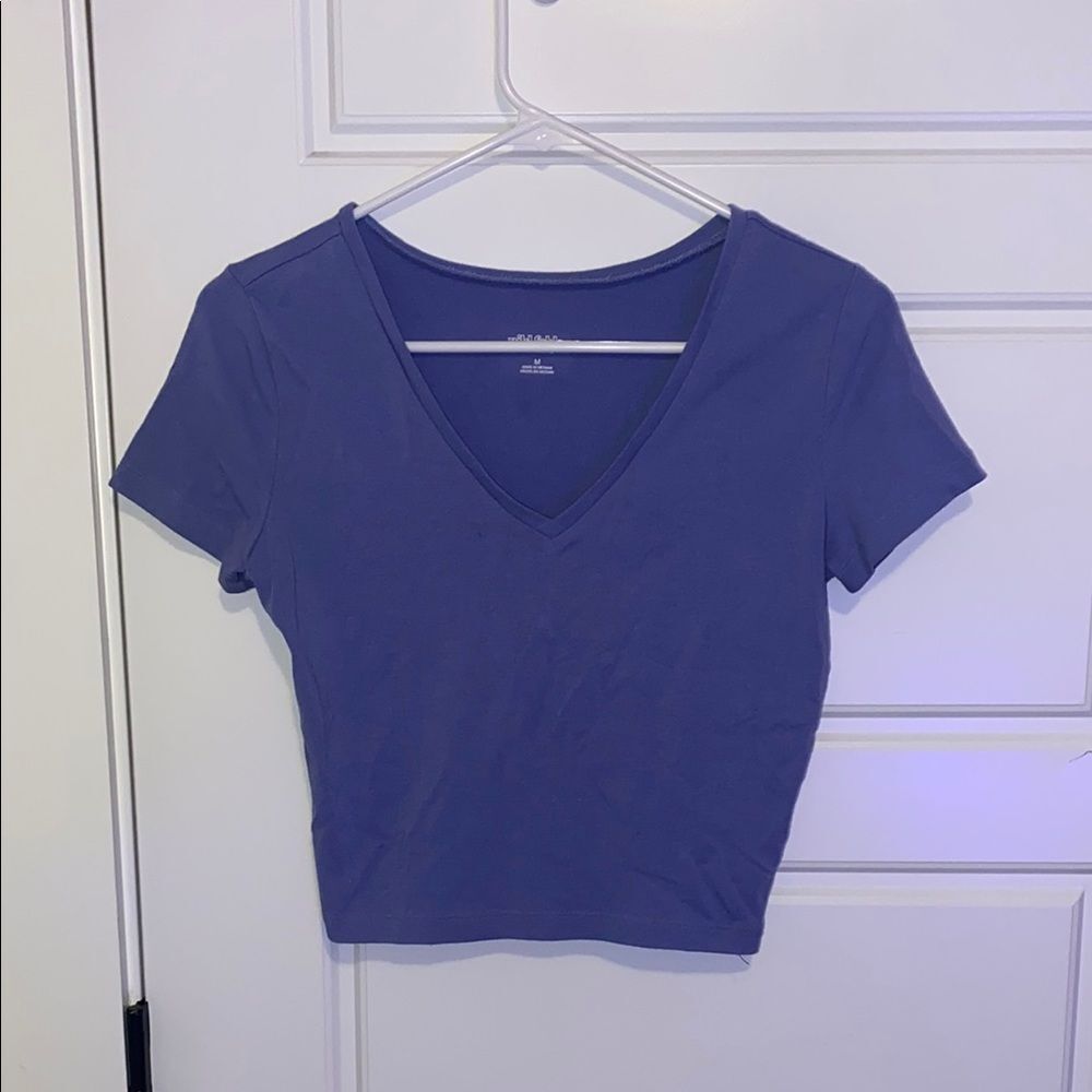 V-Neck Periwinkle Women's Crop Top